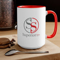 Two-Tone SS Coffee Mugs, 15oz