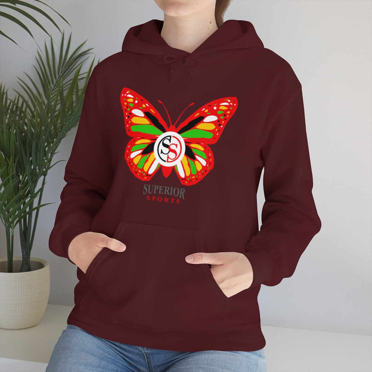 Ladies Hoodie Colorful Butterfly