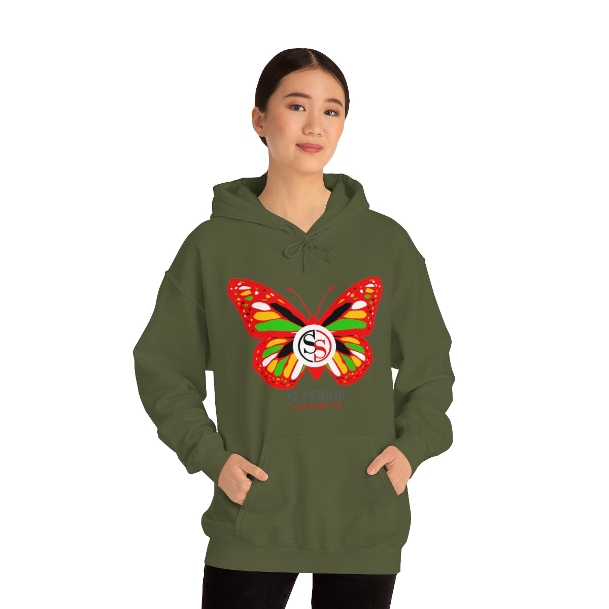 Ladies Hoodie Colorful Butterfly