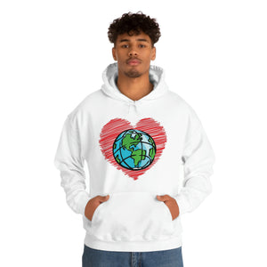 Ladies Hoodie Heart Globe Ladies