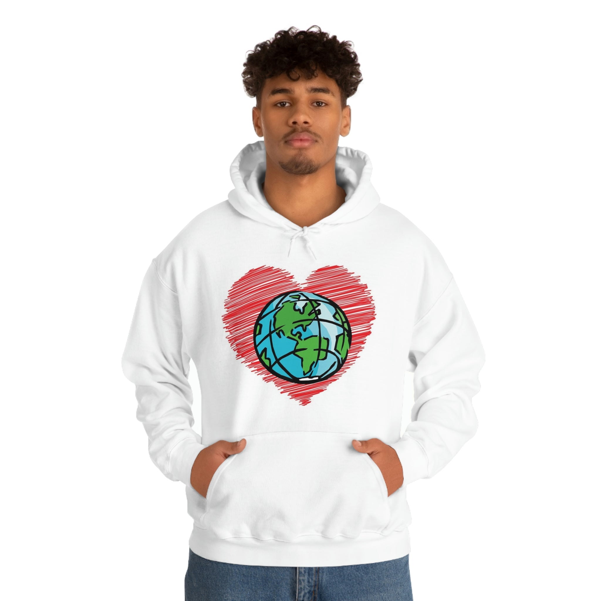 Ladies Hoodie Heart Globe Ladies