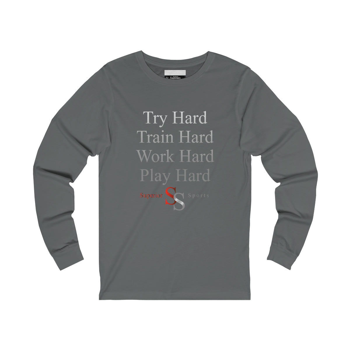 Men Long Sleeve Train Hard SS Tee