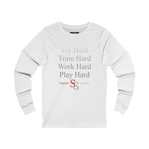 Men Long Sleeve Train Hard SS Tee