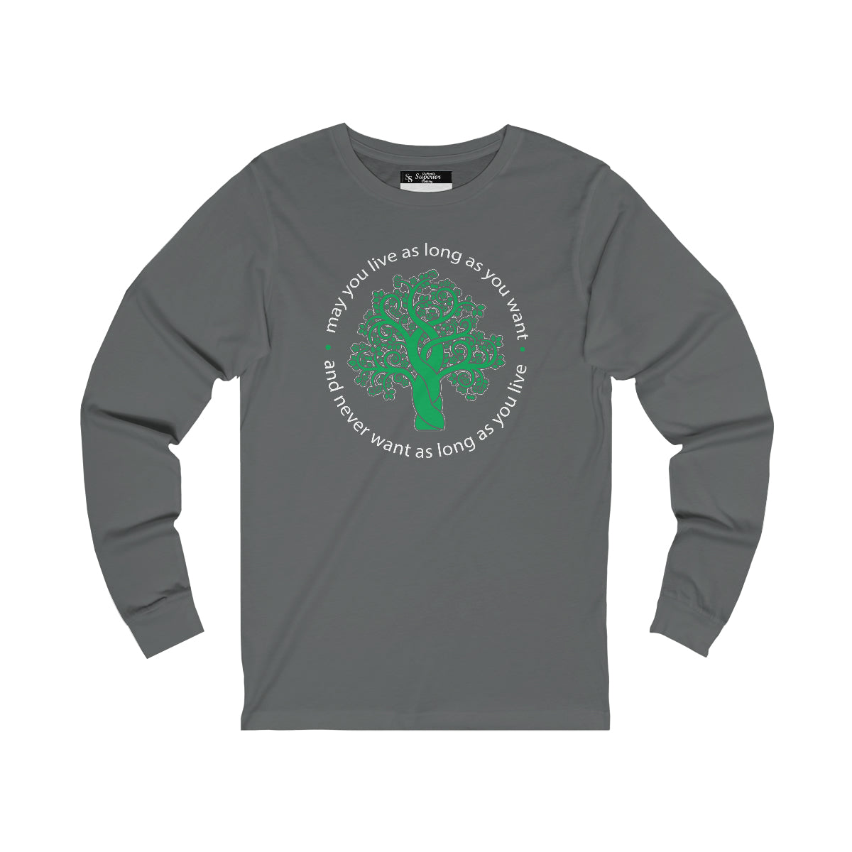 Ladies Long Sleeve Tree in black Tee