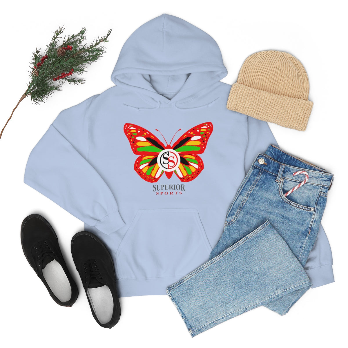 Ladies Hoodie Colorful Butterfly